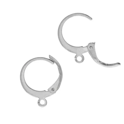 Dormeuses créoles forme ronde 12 mm en Acier inox 304 x2
