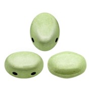 Perles en verre Samos® par Puca® 5x7 mm Opaque Light Green Ceramic Look x10g