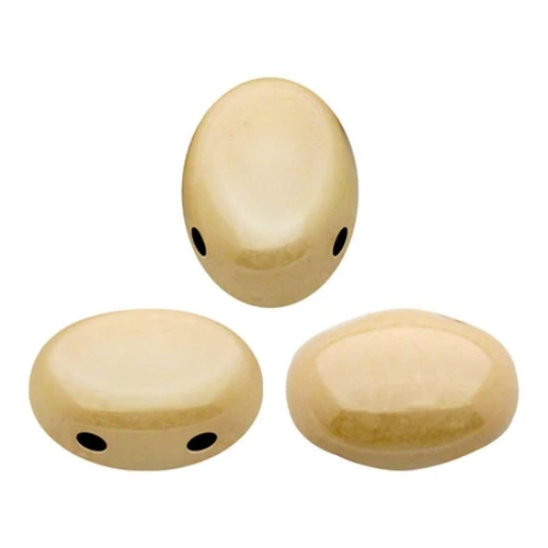 Perles en verre Samos® par Puca® 5x7 mm Opaque Beige Ceramic Look x10g