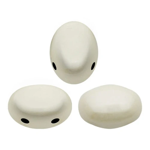 Perles en verre Samos® par Puca® 5x7 mm Opaque White Ceramic Look x10g