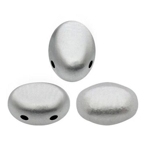 Perles en verre Samos® par Puca® 5x7 mm Silver Mat x10g