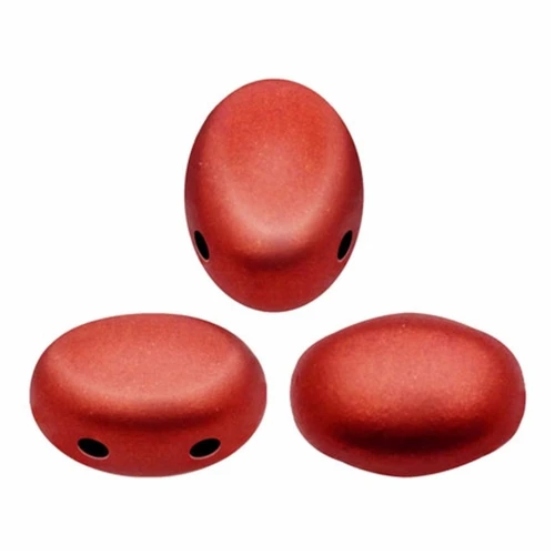Perles en verre Samos® par Puca® 5x7 mm Red Metallic Mat x10g