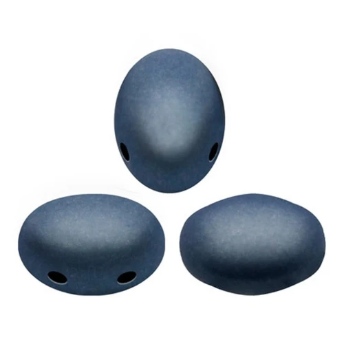 Perles en verre Samos® par Puca® 5x7 mm Dark Blue Metallic Mat x10g