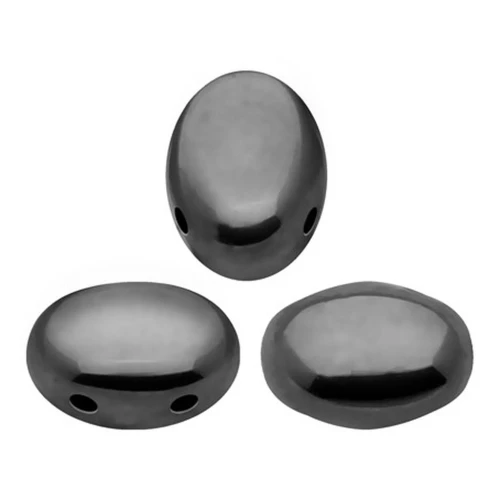 Perles en verre Samos® par Puca® 5x7 mm Jet Hematite x10g