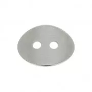 Bouton ovale incurvé 14x10 mm en Acier inoxydable  x1
