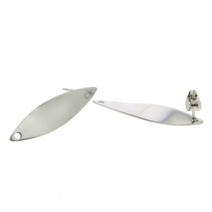 Clous d'oreilles navette twistée à décorer 32x8 mm Acier Inox x2