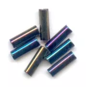 Perles rocailles Preciosa  tubes 6.5x2 mm Jet AB x20g