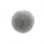 Pompon rond synthétique 10 mm Gris x1