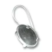 Crochets sertis cabochon fond plat 18x13 mm en Argent 925 x2