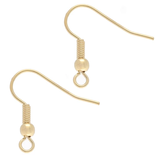 Crochets d'oreilles boules 18.5 mm - Plaqué Or 3 microns x2