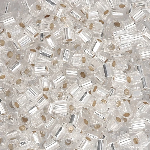Rocaille Miyuki 8/0 Hex Cut 1 - Crystal Silver Lined x8g