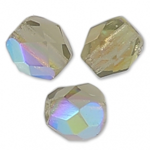 Lot De 25 Perles Facettes De Bohême Preciosa 6 Mm - Noir Diamant AB - Fabriqué En France