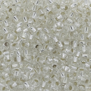 Perles rocailles Preciosa 9/0 2.5 mm - Crystal Silver Lined x250g
