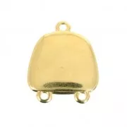 Intercalaire/Chandelier en résine époxy 2 anneaux 20x17 mm Doré à l'or fin/Rouge x1