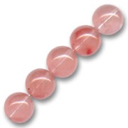 Perle Imitation pierre gemme Strawberry Quartz / Quartz Fraise 12 mm x1|raw }}