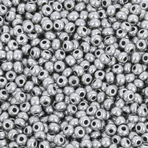 Perles rocailles Preciosa 11/0 2 mm - Argenté Gris Satiné x250g