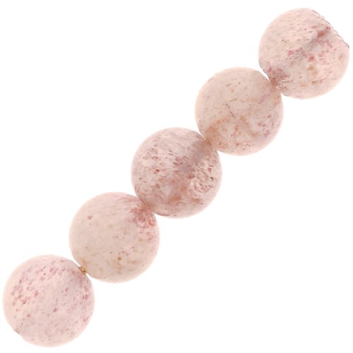 Perles rondes pierre gemme Strawberry Quartz / Quartz Fraise 6 mm x15