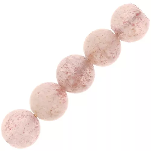 Perles rondes pierre gemme Strawberry Quartz / Quartz Fraise 6 mm x15
