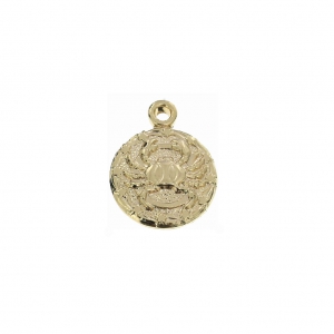 CHAINE Pendentif Zodiaque 2 CANCER Plaqué OR NEUF