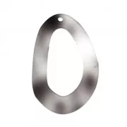 Pendentif goutte en acrylique écaille de tortue 55x34 mm Gris x1