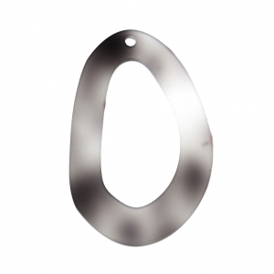 Pendentif goutte en acrylique écaille de tortue 55x34 mm Gris x1