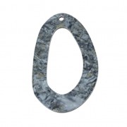 Pendentif goutte en acrylique imitation granite 55x34 mm Gris x1