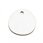 Pendentif rond irrégulier en bois teinté effet serpent 20 mm - Noir - Blanc x1