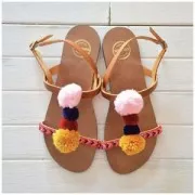 Pompon rond en fourrure synthétique 15 mm avec attache - Kaki x1