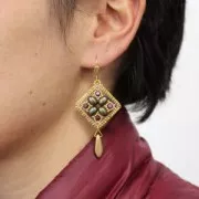 Anneau de montage et tissage carré pour création de bijoux 20mm doré à l'or fin x1