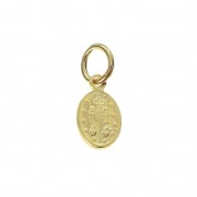 Breloque médaille Vierge résine époxy avec anneau  9.5 mm Rose/Plaqué Or 3 microns