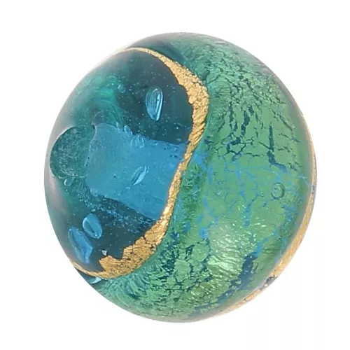 Ronde Murano 8 mm cerclée d'or Aquamarine x1