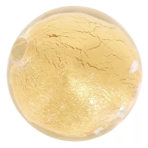 Ronde Murano 10 mm Crystal et feuille d'or x1