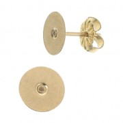 Clous d'oreilles disque 8 mm pour cabochon - Gold filled (or laminé) x2