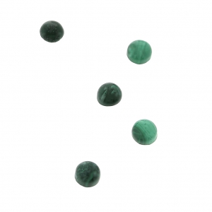 Cabochons ronds 3 mm à coller ou à sertir en pierre gemme - Malachite x5