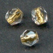 Facettes 4 mm Crystal Gold Lined x50