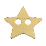 Pendentif double trous étoile 15 mm en Argent 925 Doré à l'or fin x1|raw }}