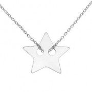 Pendentif double trous étoile 15 mm en Argent 925 Doré à l'or fin x1