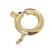 Fermoir à ressort 9 mm avec anneau ouvert Plaqué Or 3 microns x1