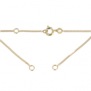 Tour de cou maille Gourmette limée 1.2 mm pour intercalaire - Plaqué Or x42cm