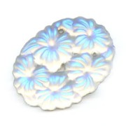 Cabochon  artisanal Crystal mat AB 24x17 mm|raw }}