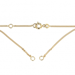 Tour de cou maille Gourmette limée 1.3 mm pour intercalaire - Plaqué Or 3µ x42cm