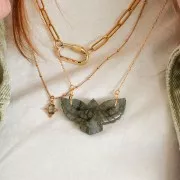 Tour de cou maille Forçat limée pour intercalaire 1.3mm Plaqué Or 3 microns x42cm