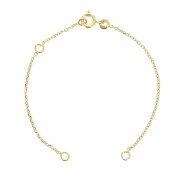 Bracelet chaîne maille forçat limée 1.3 mm Plaqué Or 3 microns x15 cm