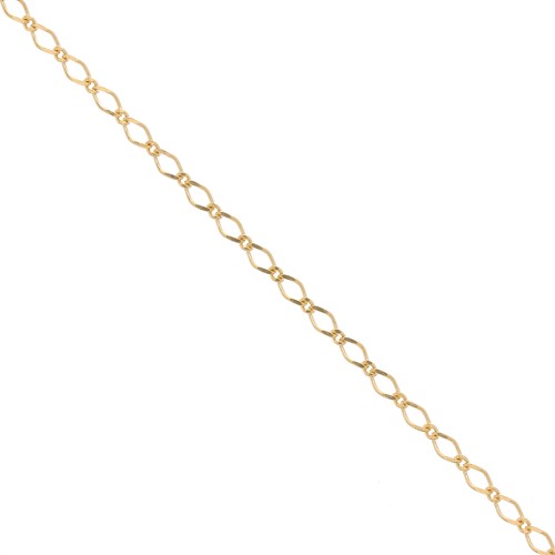 Chaîne maille Figaro alternée limée (1x1) 2.85mm Plaqué Or 3 microns x50 cm