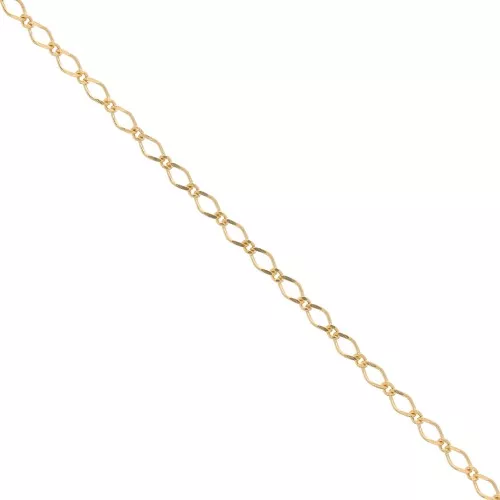 Chaîne maille Figaro alternée limée (1x1) 2.85mm Plaqué Or 3 microns x50 cm