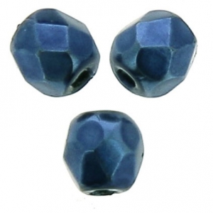 Lot De 100 Perles Facettes Bohème Preciosa - 3mm Bleu Métallique - Création Bijoux