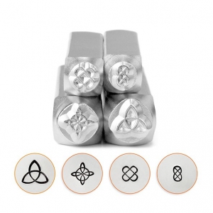 Set de 4 poinçons à frapper ImpressArt 6 et 4 mm Mandala Celtique