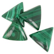 Cabochon triangle 18 mm en pierre gemme - Malachite x1
