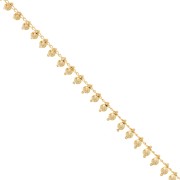 Chaîne maille Rombo perlée 2.1 mm doré x 50cm