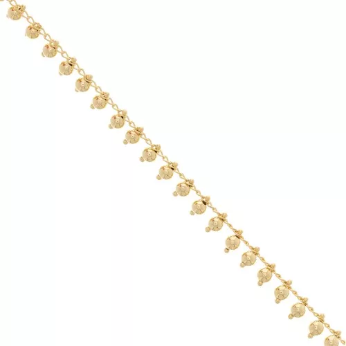 Chaîne maille Rombo perlée 2.1 mm doré x 50cm